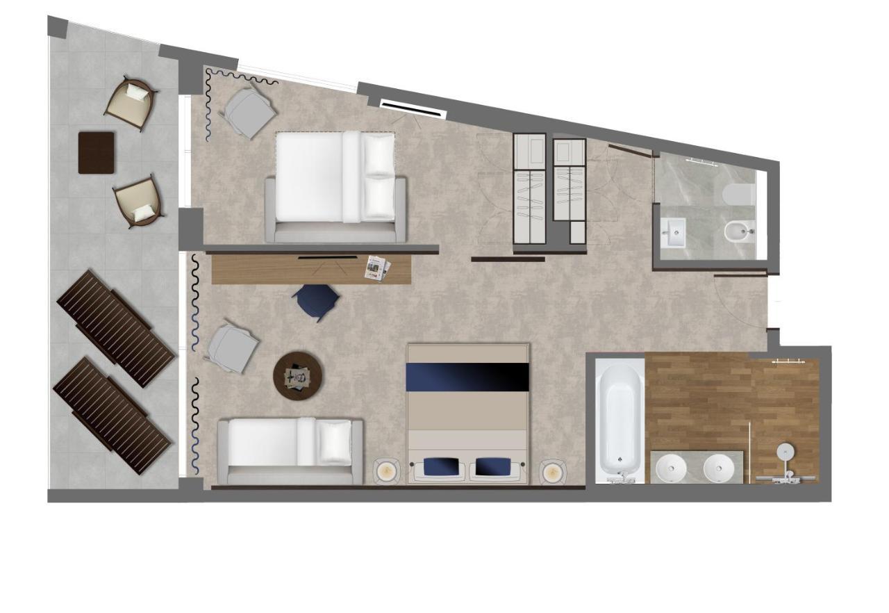 Luxury Hotel Riva Malinska Exterior foto Floorplan of a typical hotel room